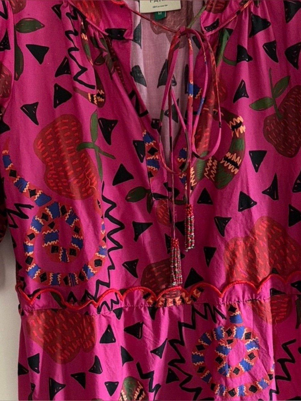FARM Rio Pink & Red Patterned Midi Dress - Picture 8 of 8